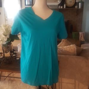 Faded Glory short sleeve v-neck t-shirt blue xl